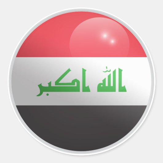 Irak Glossy Circle-vlag Ronde Sticker (Voorkant)
