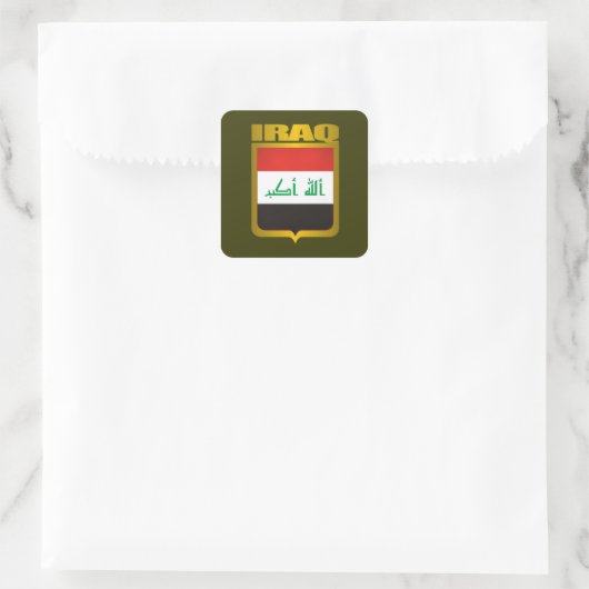 "Irak goud" Vierkante Sticker (Tas)