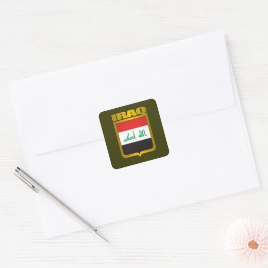"Irak goud" Vierkante Sticker (Envelop)