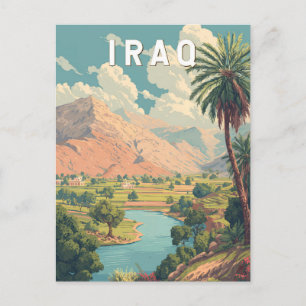 Irak Illustratie Reis Kunst Vintage Briefkaart