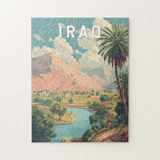 Irak Illustratie Reis Kunst Vintage Legpuzzel (Verticaal)