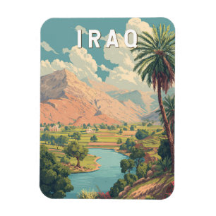 Irak Illustratie Reis Kunst Vintage Magneet