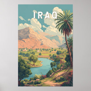 Irak Illustratie Reis Kunst Vintage Poster
