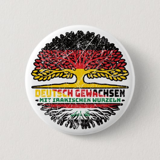 Irak Irakisch Deutsch Deutschland Baum Wurzel Ronde Button 5,7 Cm (Voorkant)