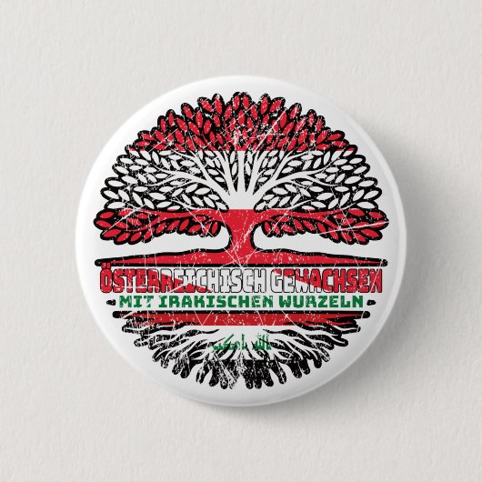 Irak Irakisch Österreichisch Österreich Baum Ronde Button 5,7 Cm (Voorkant)