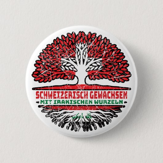 Irak Irakisch Schweiz Baum Wurzel Ronde Button 5,7 Cm (Voorkant)