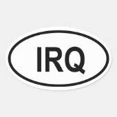 Irak "IRQ" Ovale Sticker (Voorkant)
