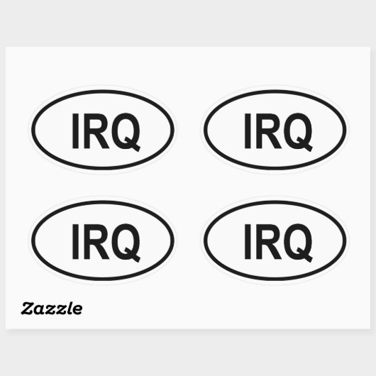 Irak "IRQ" Ovale Sticker (Vel)