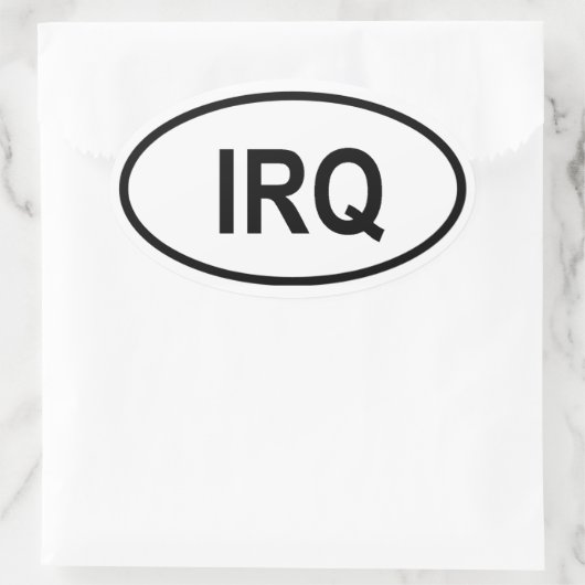 Irak "IRQ" Ovale Sticker (Tas)