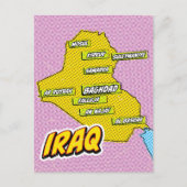 Irak kaart geïllustreerd met Pop Art (Voorkant)