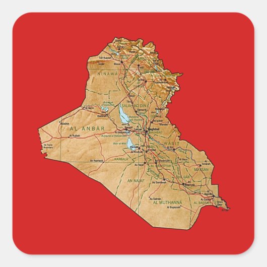 Irak Kaart Sticker (Voorkant)