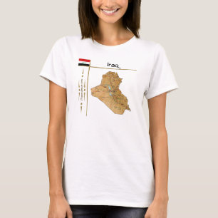 Irak Kaart + Vlag + Titel T-Shirt