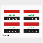 irak land vlag symbool naam tekst rechthoekige sticker (Vel)