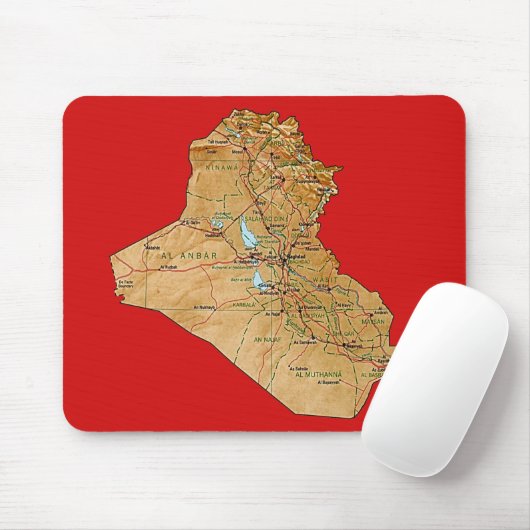 Irak Map Mousepad Muismat (Met muis)