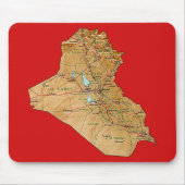 Irak Map Mousepad Muismat (Voorkant)