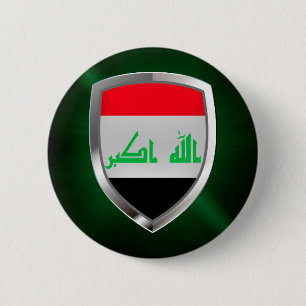 Irak Metallic Emblem Ronde Button 5,7 Cm
