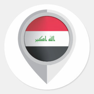 Irak Pin Locatie Vlag Ronde Sticker