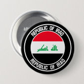 Irak Round Emblem Ronde Button 7,6 Cm (Voorkant /achterkant)