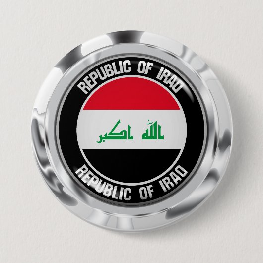Irak Round Emblem Ronde Button 7,6 Cm (Voorkant)