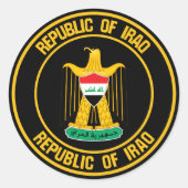 Irak Round Emblem Ronde Sticker (Voorkant)