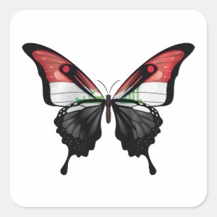 Irak Swallowtail Vlinder Vlag Vierkante Sticker