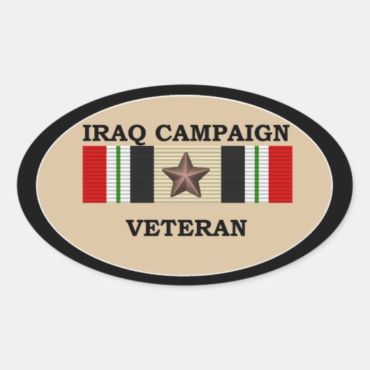 Irak Veteraan 1 ICS Ovale Sticker (Voorkant)