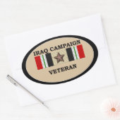 Irak Veteraan 1 ICS Ovale Sticker (Envelop)