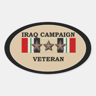 Irak Veteraan 3 ICS Ovale Sticker