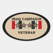 Irak Veteraan 4 ICS Ovale Sticker (Voorkant)