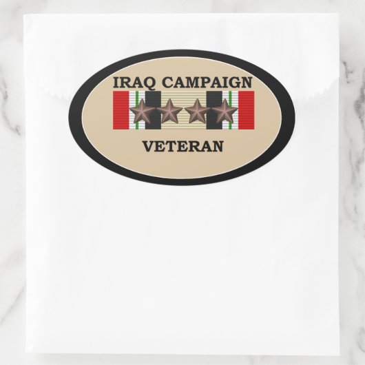 Irak Veteraan 4 ICS Ovale Sticker (Tas)