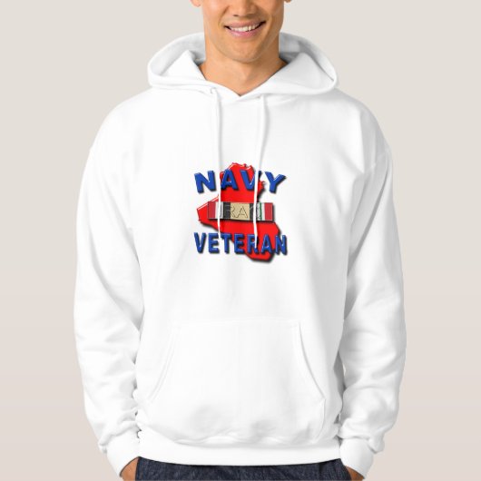 Irak Veteran Service Ribbon, NAVY Hoodie (Voorkant)