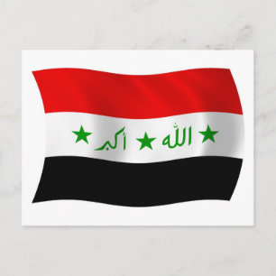 Irak Vlag Ansichtkaart Briefkaart