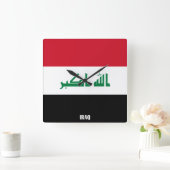 Irak vlag Dazzling Patriotic Square Vierkante Klok (Huis)