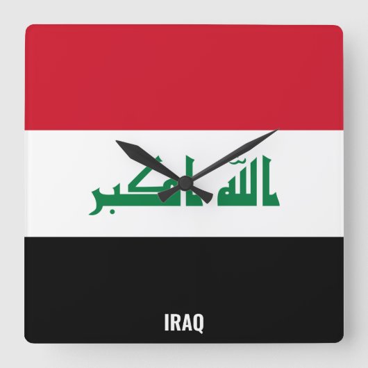 Irak vlag Dazzling Patriotic Square Vierkante Klok (Voorkant)