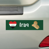 Irak Vlag Hart + Landkaart Bumpersticker (Op auto)