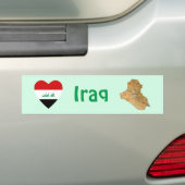 Irak Vlag Hart + Landkaart Bumpersticker (Op auto)