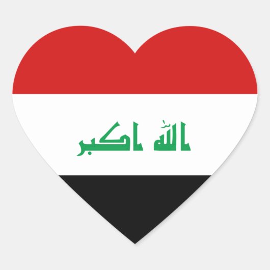Irak Vlag Hart Sticker (Voorkant)