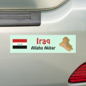 Irak Vlag + Landkaart Bumpersticker (Op auto)