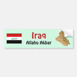 Irak Vlag + Landkaart Bumpersticker