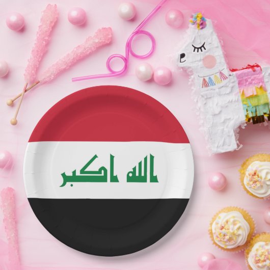 Irak vlag papieren bordje (Feest)