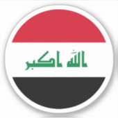Irak Vlag Ronde Sticker (Voorkant)
