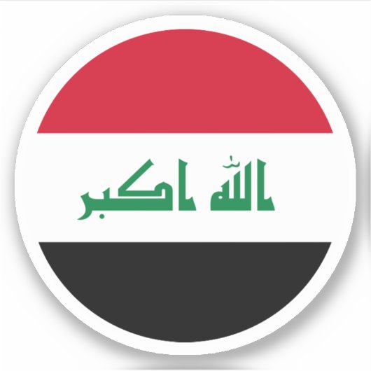 Irak Vlag Ronde Sticker (Voorkant)