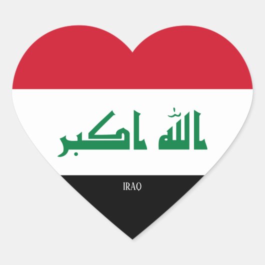 Irak vlag Splendid Patriotic Hart Sticker (Voorkant)