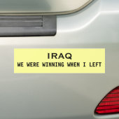 IRAK, WE WONDEN WANNEER IK VERLAAT BUMPERSTICKER (Op auto)