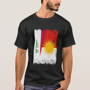 Irak Yezidi Half Vlag Iraaks Yezidi Erfgoed T-shirt