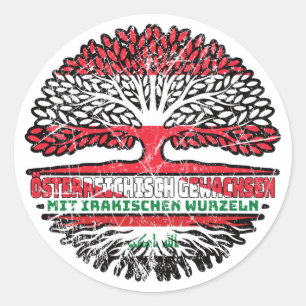 Irakisch Österreichisch Österreich Baum Ronde Sticker