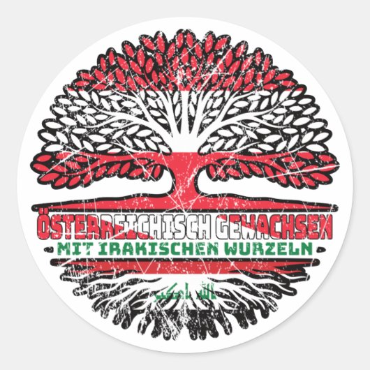 Irakisch Österreichisch Österreich Baum Ronde Sticker (Voorkant)