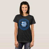 Iraklia, Griekenland Vlag Vrouwen Zwart T-shirt (Voorkant volledig)