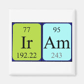 Iram periodiek table name magnet (Voorkant)
