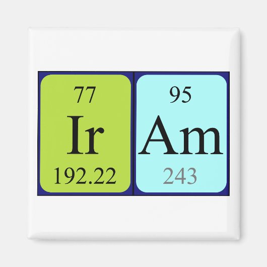 Iram periodiek table name magnet (Voorkant)